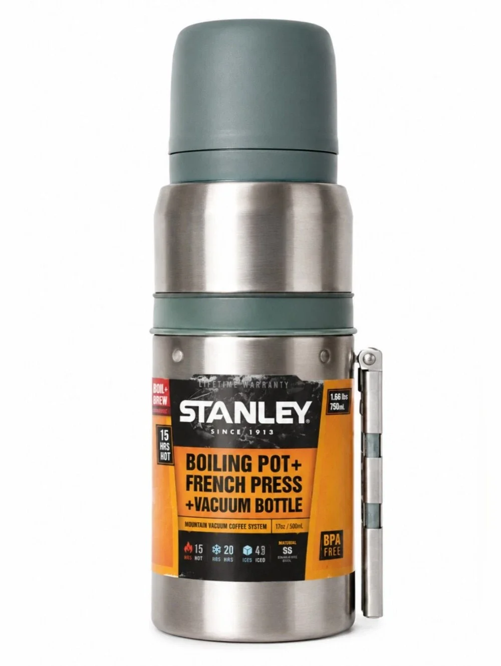 Discontinued Stanley Boiling Pot + French Press Vacuum Bottle Rare Item - Picture 1 of 10